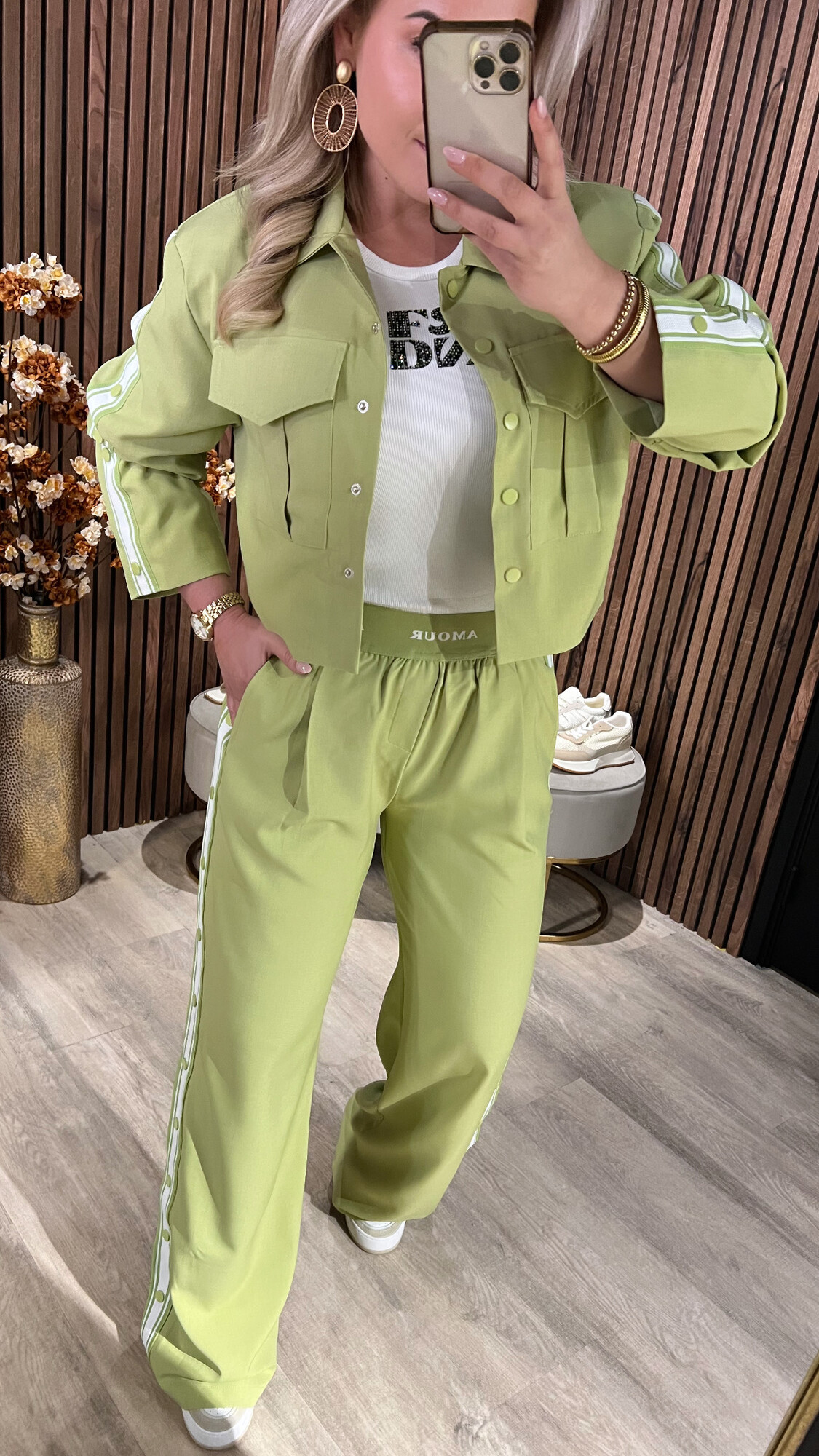 Pants Imani Green Stripe SALE-0