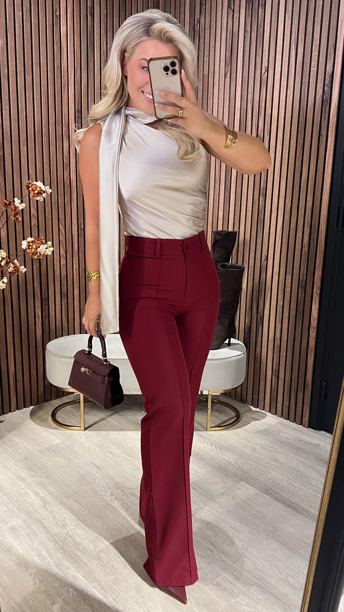Pantalon Joya Bordeaux-0