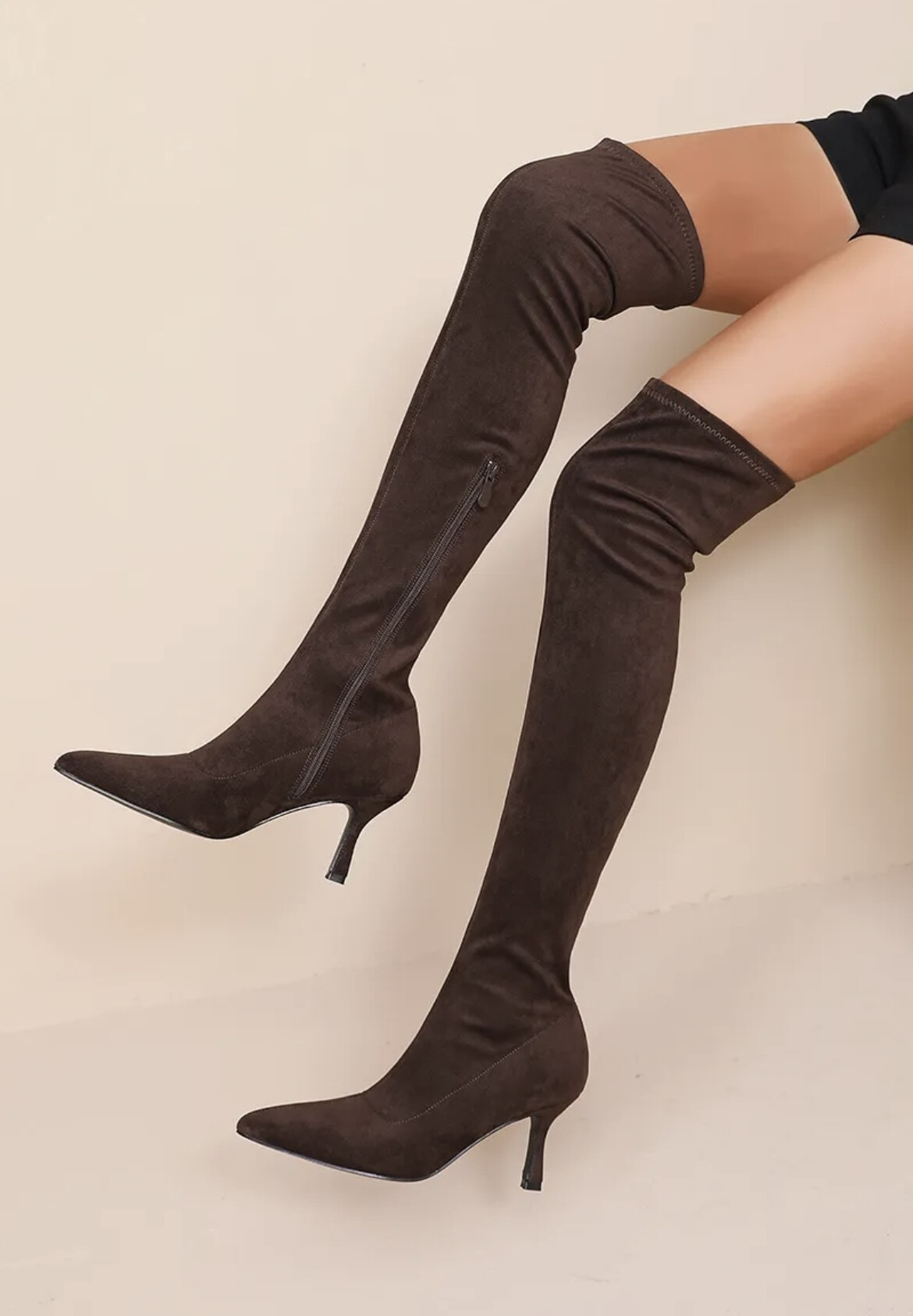 Overknee Suède Choco-0