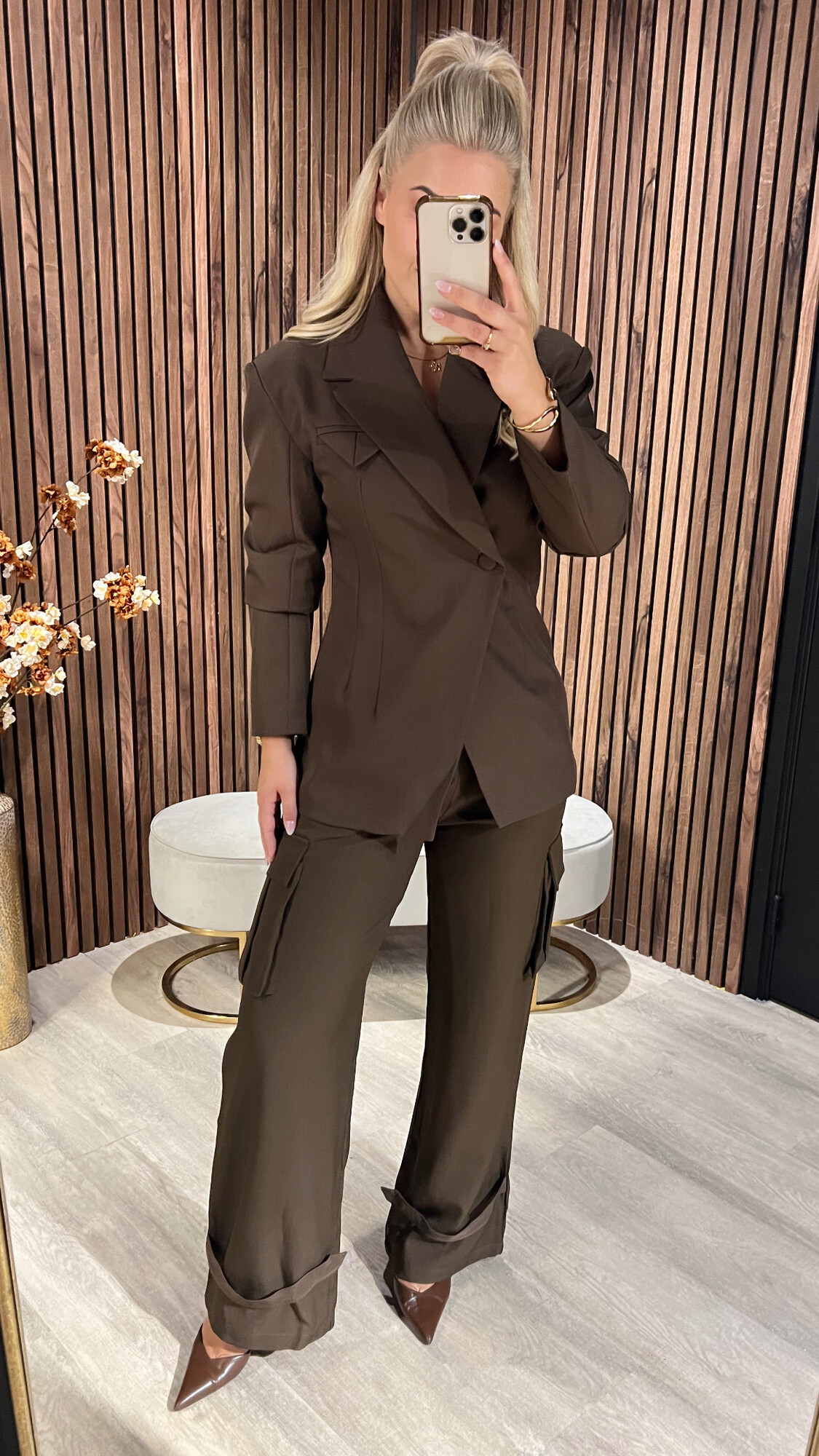 Pantalon Cargo Brown-0