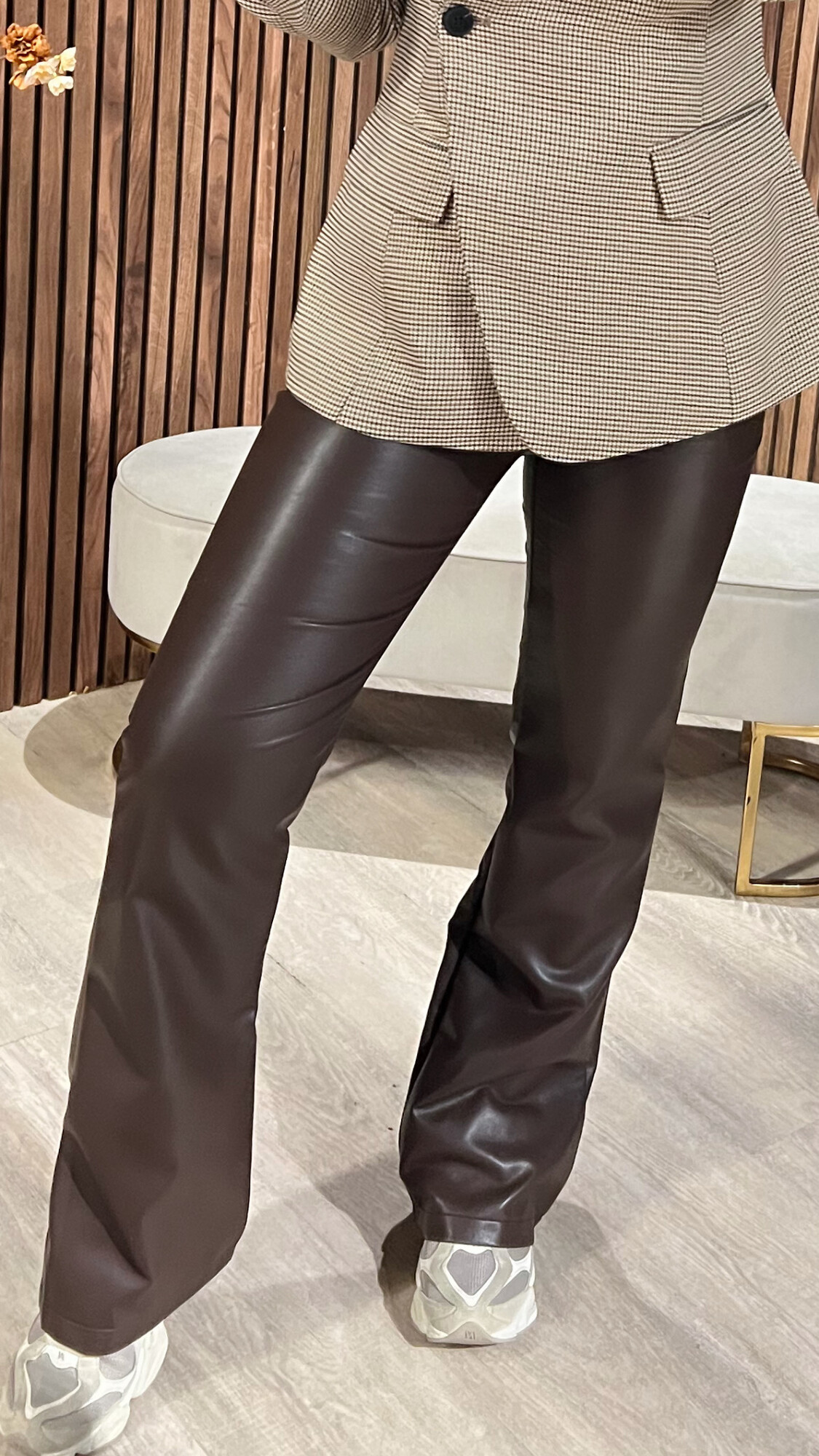Leatherlook Pants Brown-0
