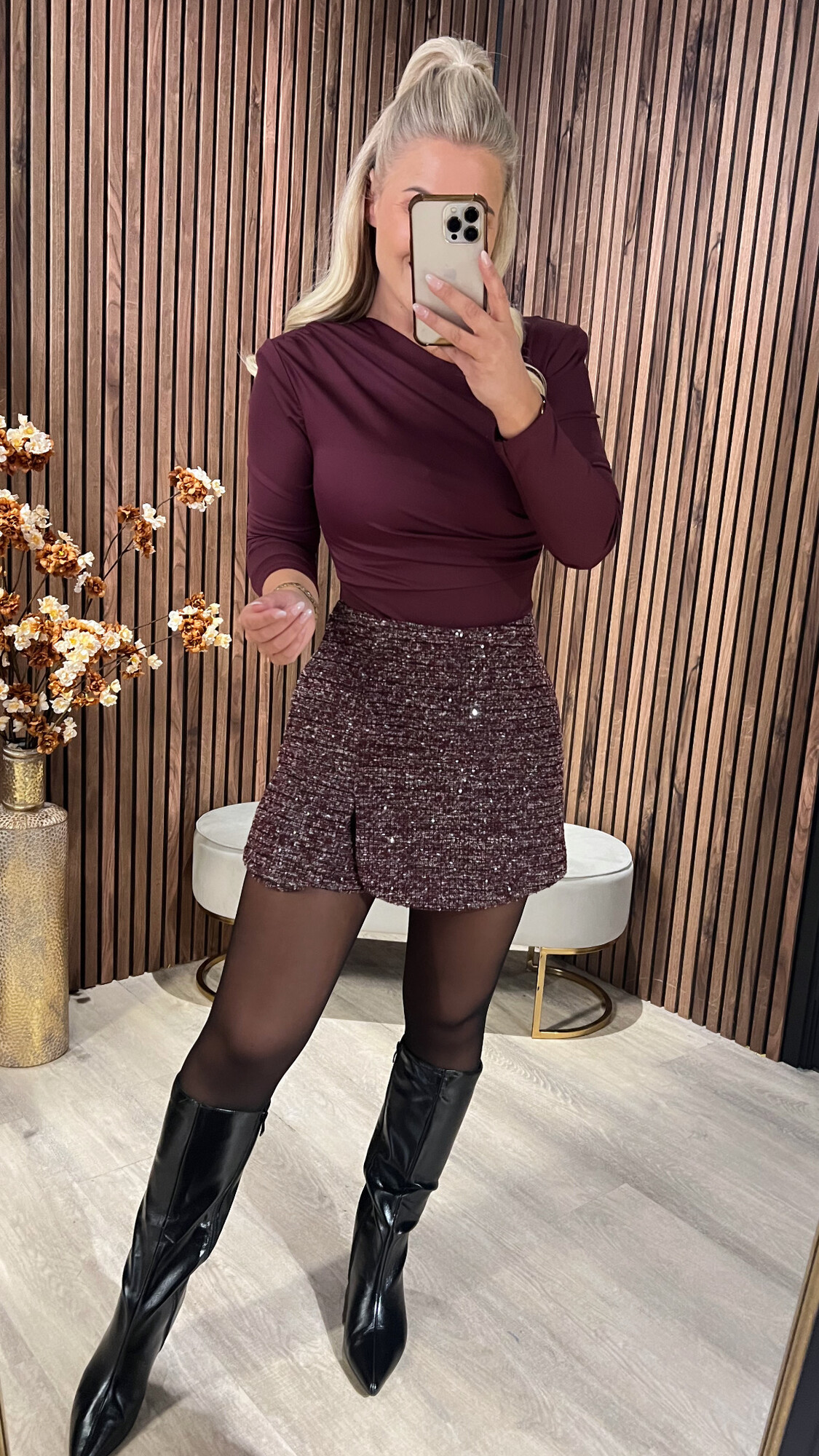 Short Fleur Bordeaux-0