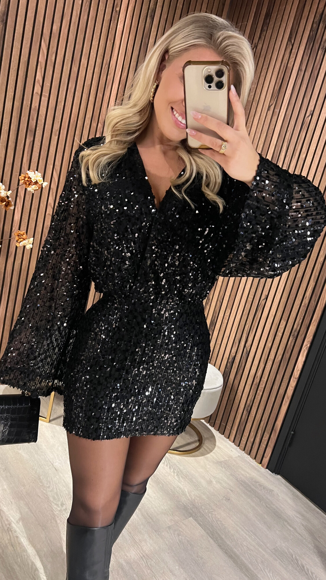 Dress Pailletten Black-20273