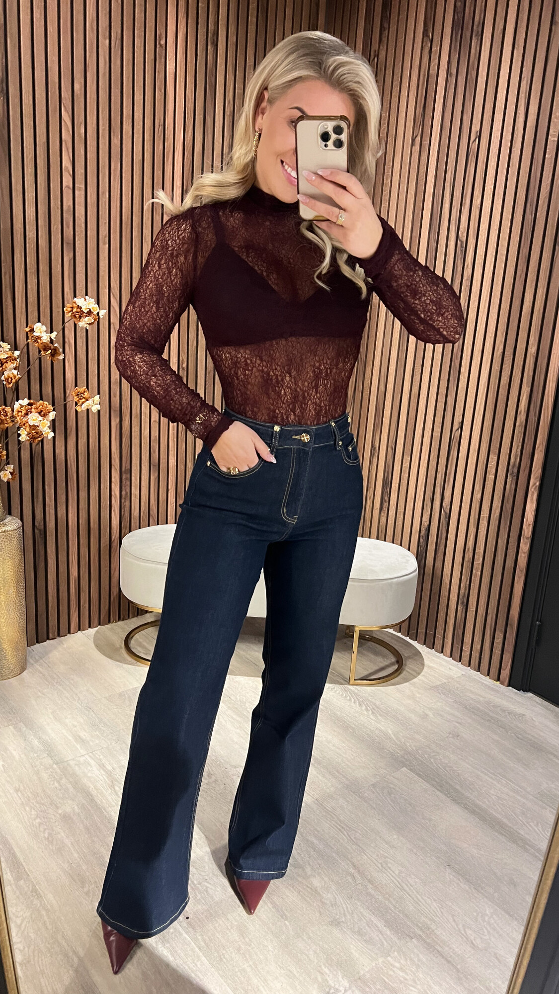 Top Lace Bordeaux -0